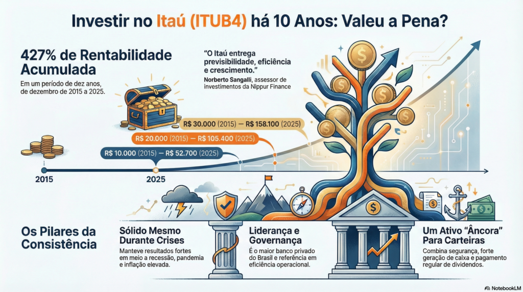 Quem investiu R$ 10 mil no Itaú há 10 anos hoje está sorrindo? Veja o resultado
