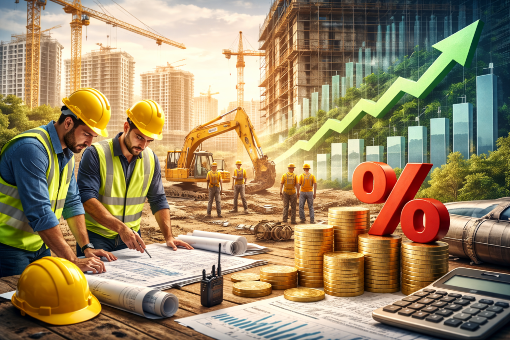 Construção Civil em 2026: Crescimento de 2% e os Desafios dos Juros 1 Construção Civil
