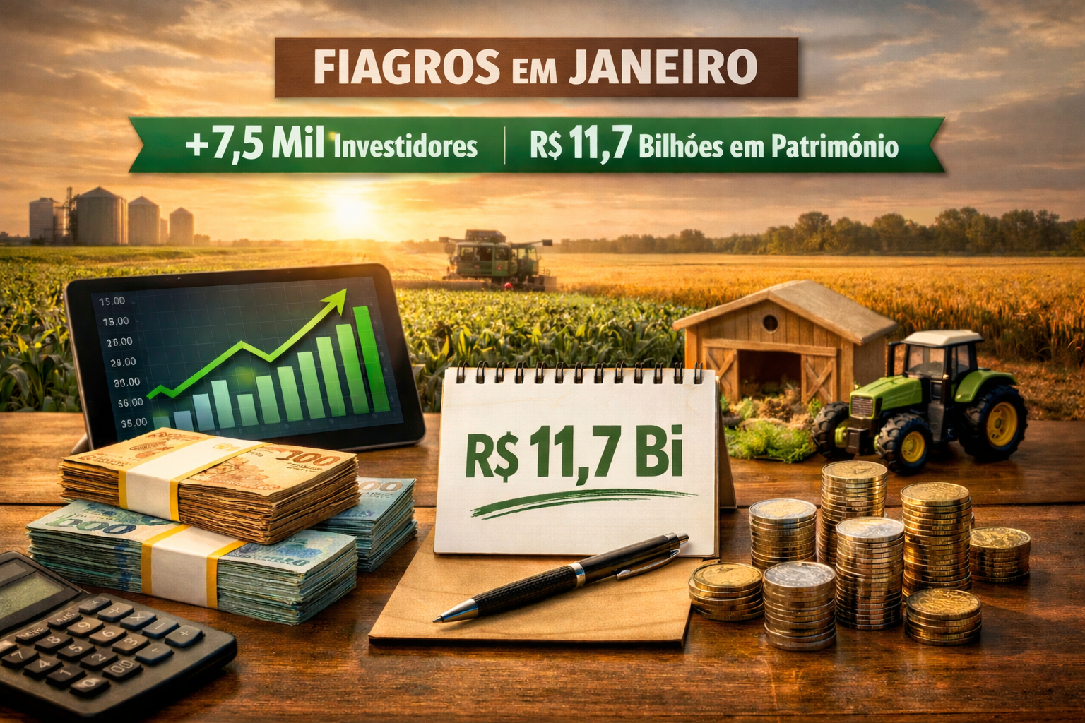 Fiagros Começam o ano com R$ 11,7 Bilhões e com 7,5 mil investidores