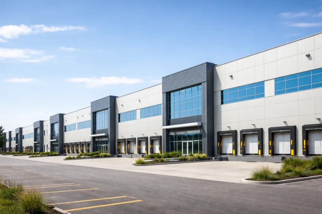 Galpão logístico moderno representando ativos do AZPL11.