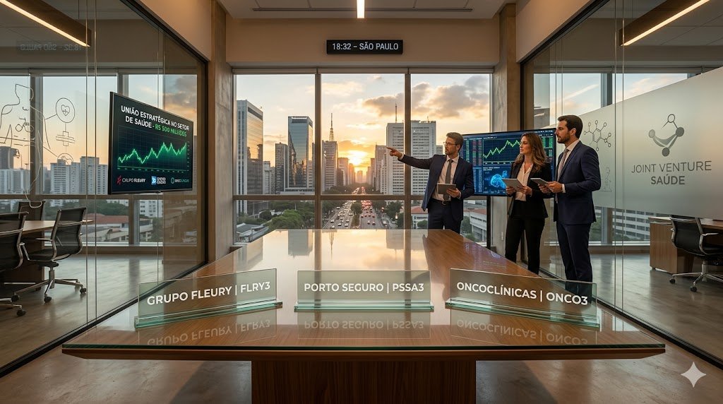 Imagem representando Parceria Fleury, Porto Seguro e Oncoclínicas.