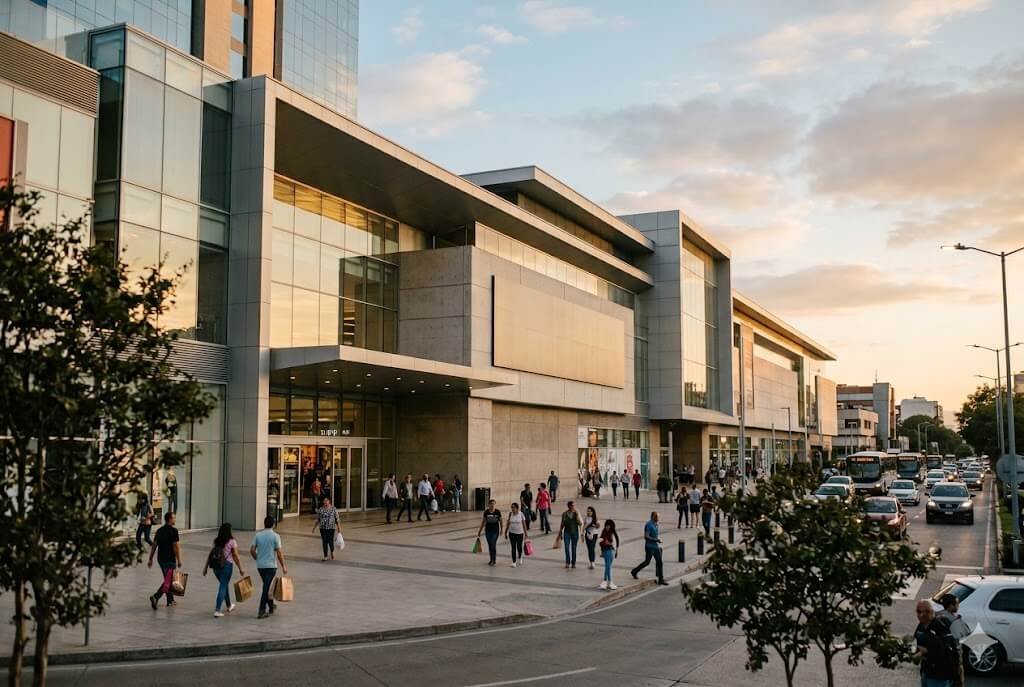 MAXR11 anuncia novos dividendos para abril de 2026: Veja o valor por cota e detalhes do fundo 2 Fachada de centro comercial moderno representando os ativos do fundo imobiliário MAXR11.