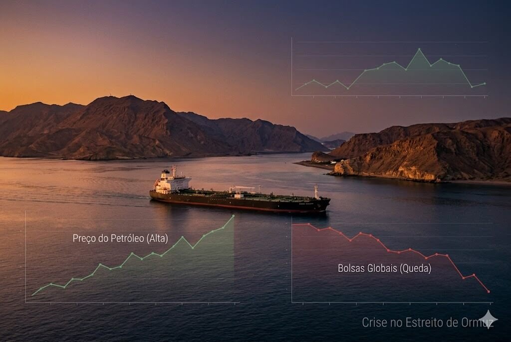 Crise no Estreito de Ormuz: Petróleo Dispara e Impacta as Bolsas